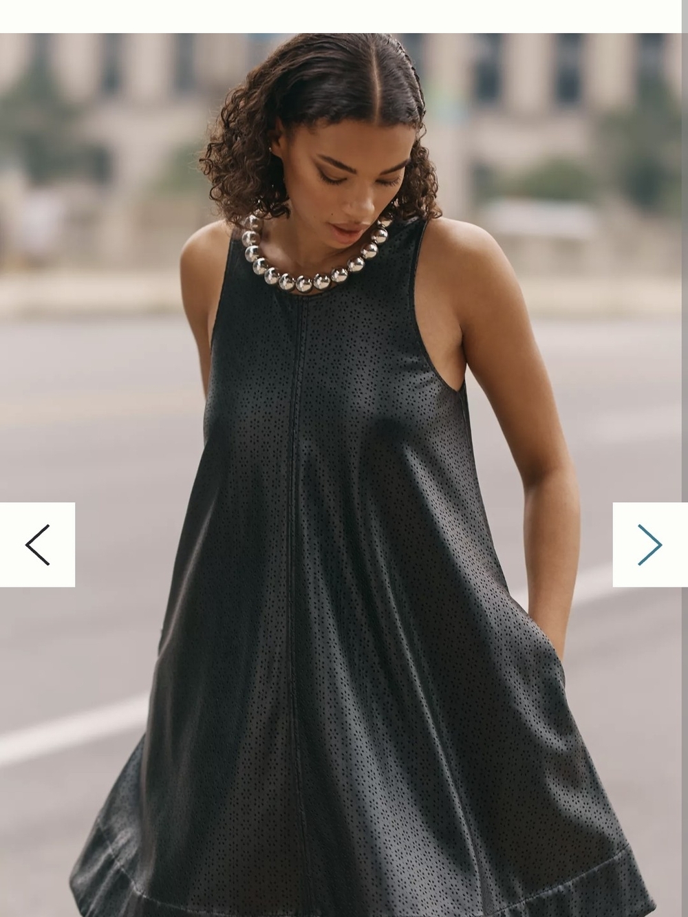 Anthropologie Maeve Black Sleeveless Faux Leather A-Line Mini Dress XXSP